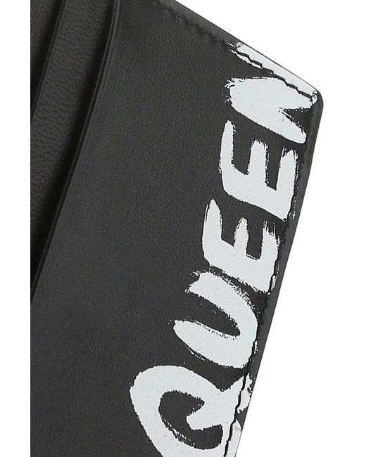 Alexander McQueen Black Graffiti Logo Printed Cardholder