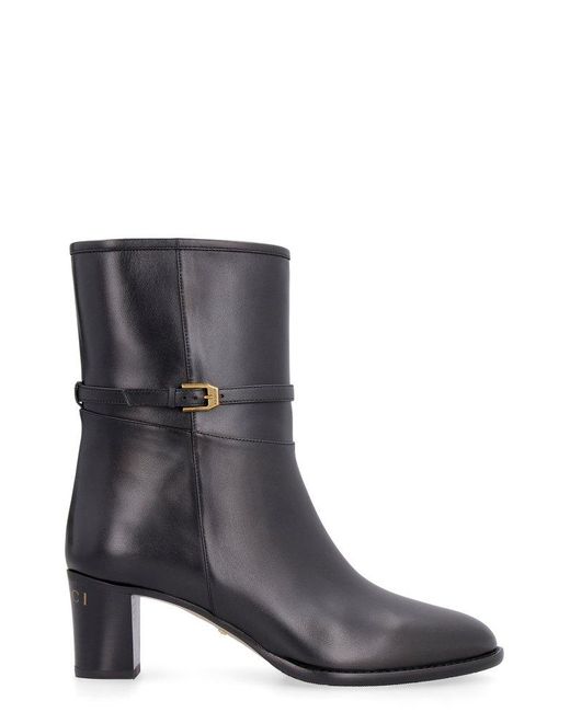 Gucci Black GG Zipped Ankle Boots