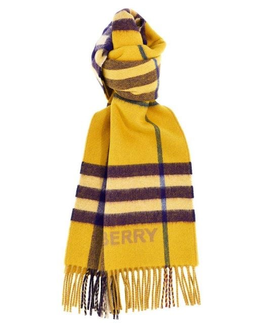 Burberry Yellow Check Scarf Scarves