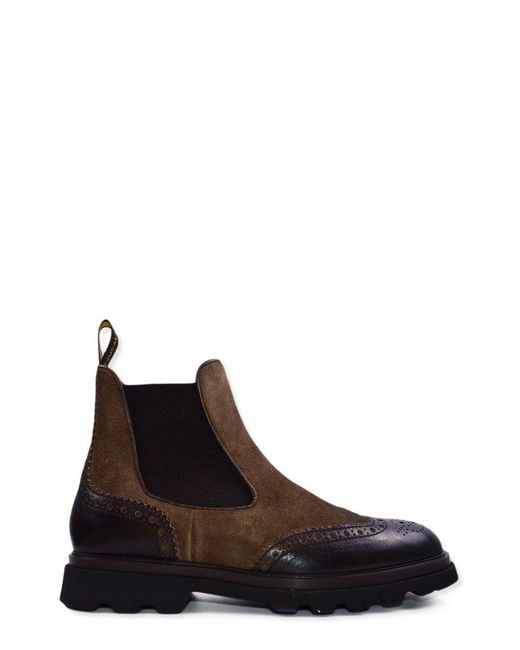 Doucal's Brown Panelled Chelsea Boots for men