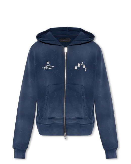 【関税込み】AMIRI フーディ & ジップアップ Amiri Zip-up Hoodie in Blue for Men | Lyst