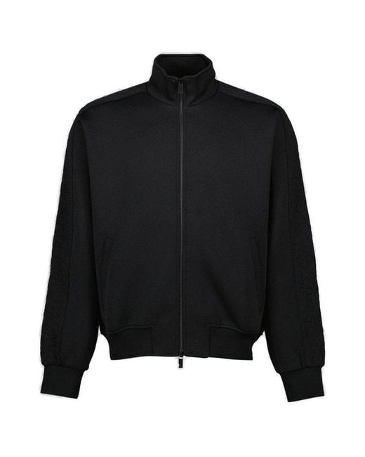 Dior Black Oblique Zip-Up Track Jacket for men