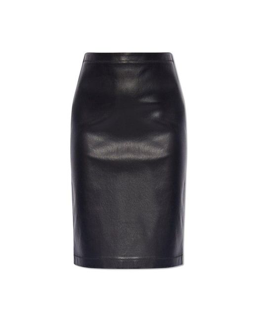 Versace Black Leather Skirt,