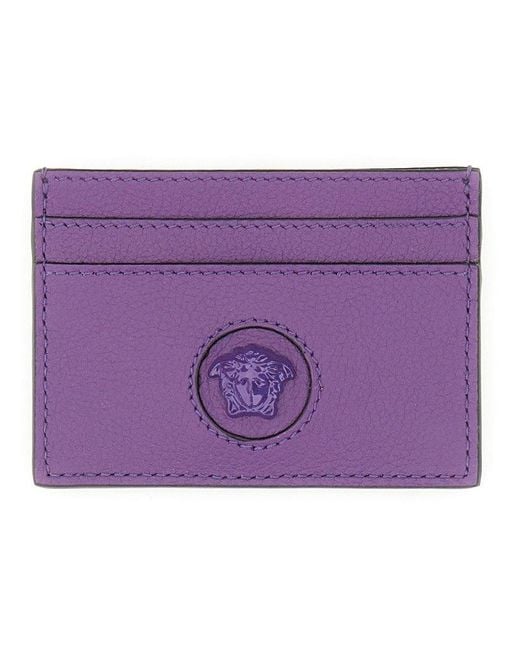 Versace Purple Card Holder La Medusa