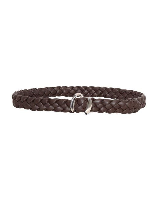 Orciani Brown Hook Buckle Woven Belt