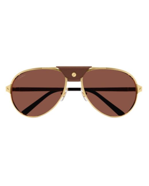 Cartier Brown Aviator Frame Sunglasses for men
