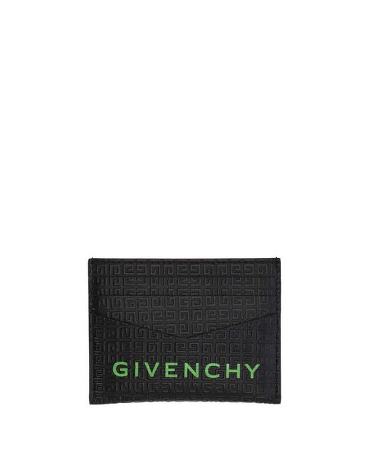 Givenchy Black 4g Pattern Embossed Card Holder for men