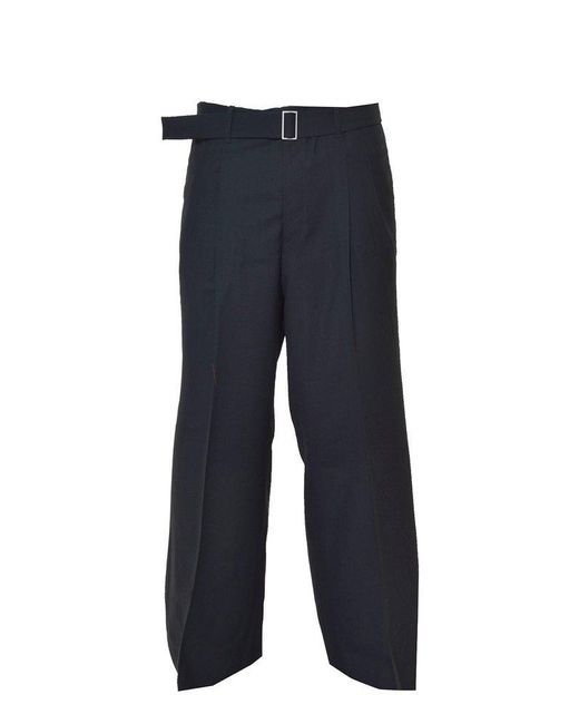 Etudes Studio Blue High-waisted Belted Trousers for men