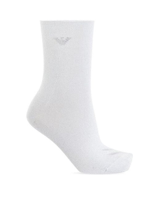 Emporio Armani White Socks With Logo