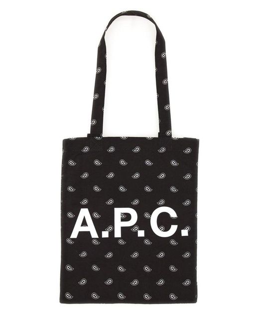 A.P.C. Black Logo-printed Tote Bag
