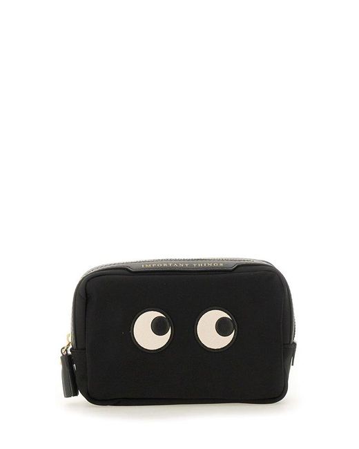 Anya Hindmarch Black Eyes Important Things Pouch