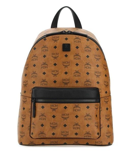 MCM Canvas Stark Backpack in Brown Lyst