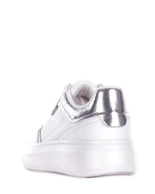 Liu Jo White Logo-Plaque Lace-Up Sneakers