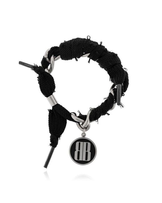 Balenciaga Black Adjustable Bracelet for men