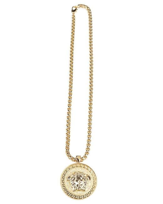Versace Metallic Medusa Pendant Necklace for men