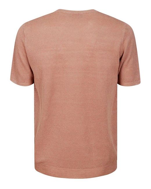 Roberto Collina Pink Roundneck Knit T-shirt for men