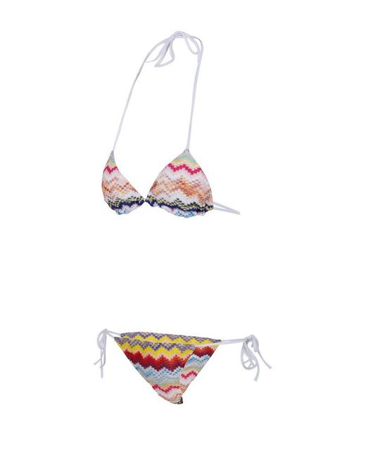 Missoni Zigzag Pattern Bikini Set in White Lyst