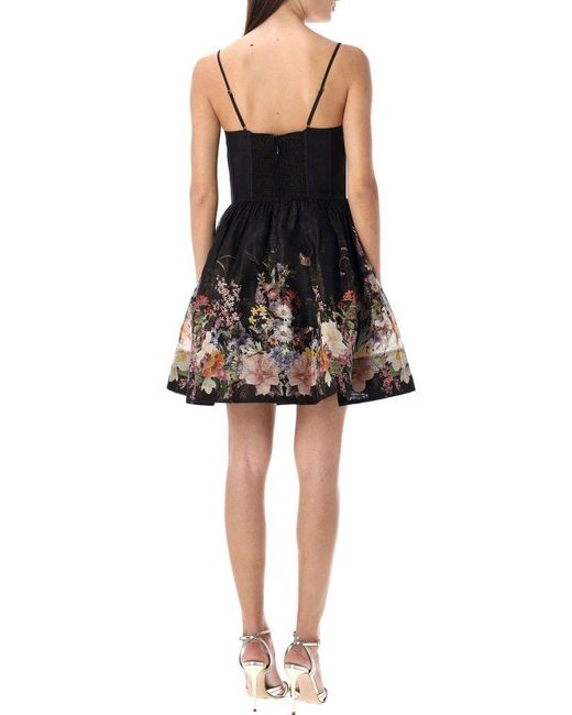【Zimmermann】Natura floral linen minidress NWT $750 Zimmermann Halliday Natura Plunge Floral Cream Mini