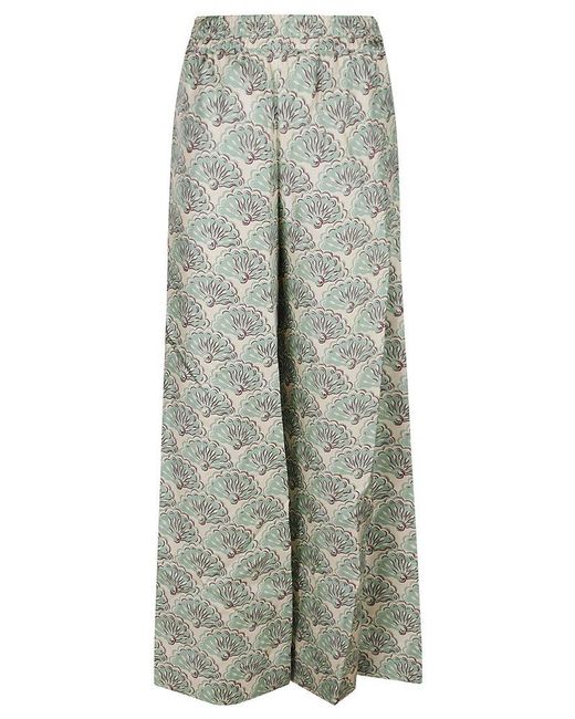 LaDoubleJ Gray All-over Graphic Printed Palazzo Pants