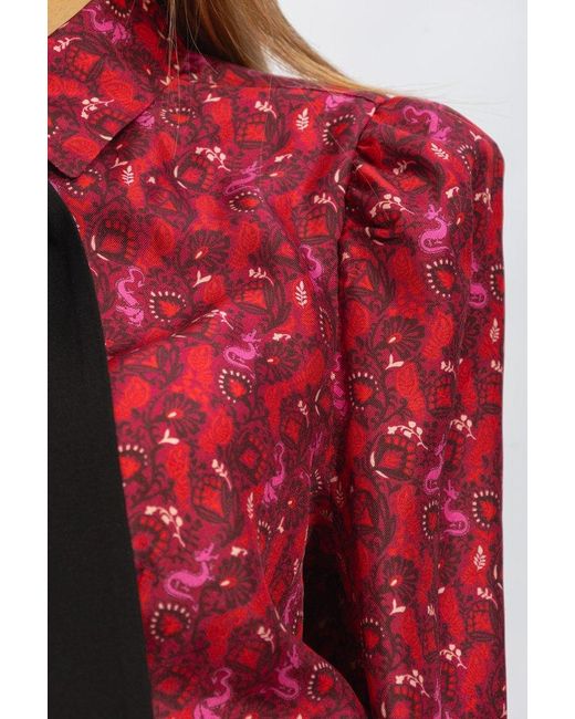 Max Mara Red 'mino' Patterned Shirt