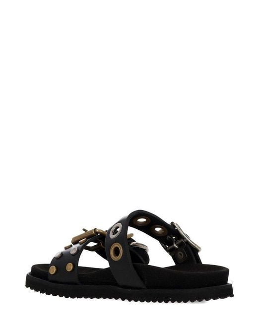 Vivienne Westwood Black Buckle Slide Sandals