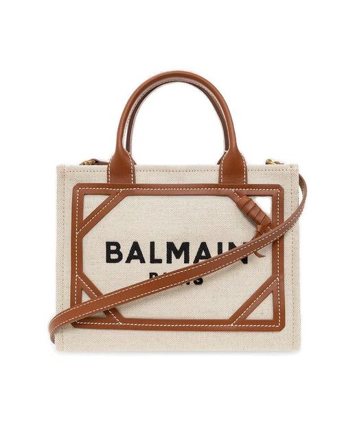 Balmain Natural B-army Small Shopping Bag