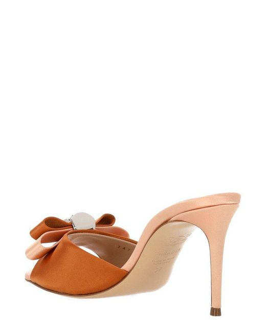 Casadei Brown Bow Embellished Sandals