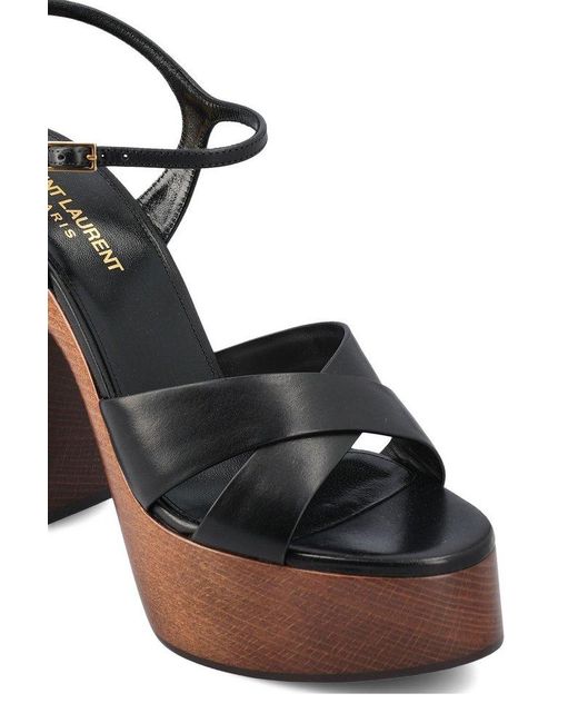 Saint Laurent Black Bianca Platform Sandals