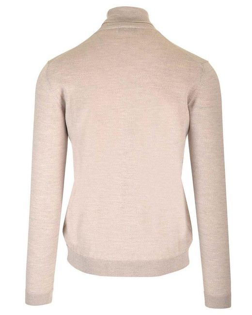 Roberto Collina Natural Turtleneck Knit Sweater for men