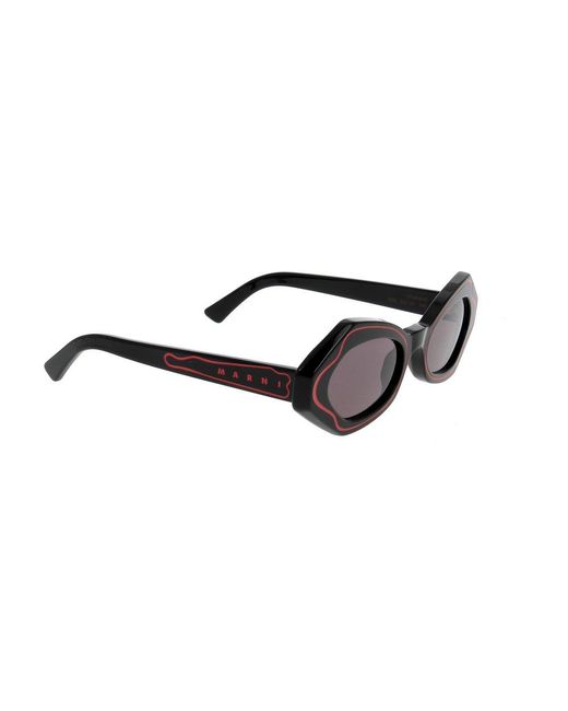 Marni Black Unlahand Geometric-frame Sunglasses