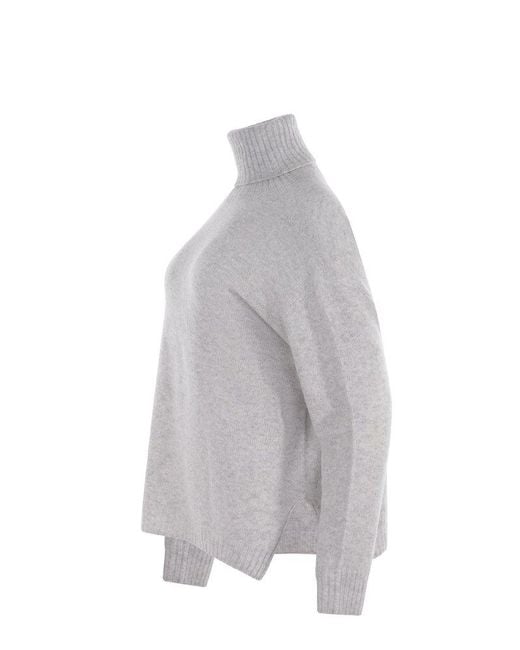 Alysi Gray Long Sleeved Turtleneck Knitted Jumper