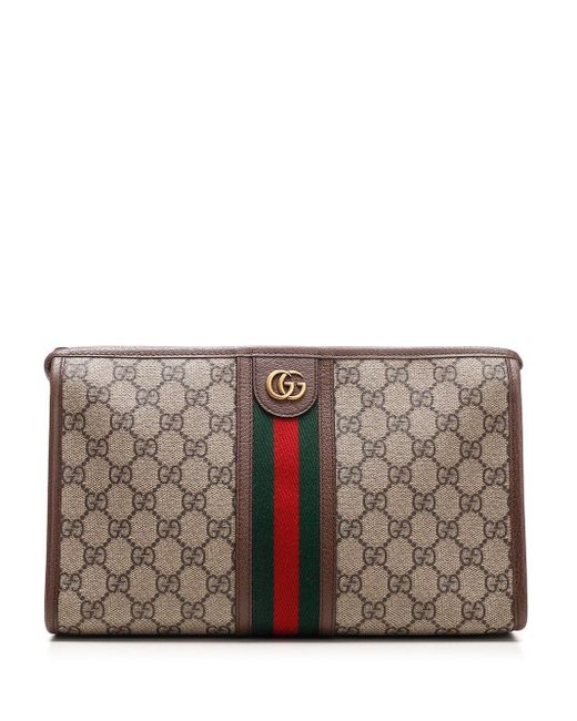 Gucci Brown Ophidia GG Pouch for men