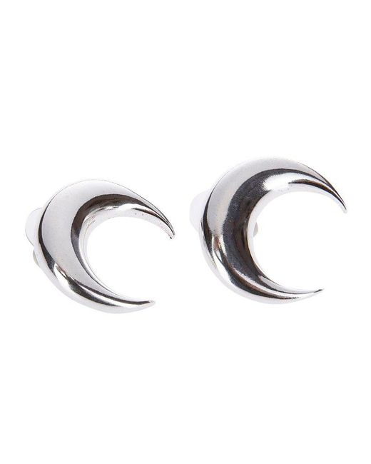MARINE SERRE Metallic Moon Stud Post-back Fastened Earrings