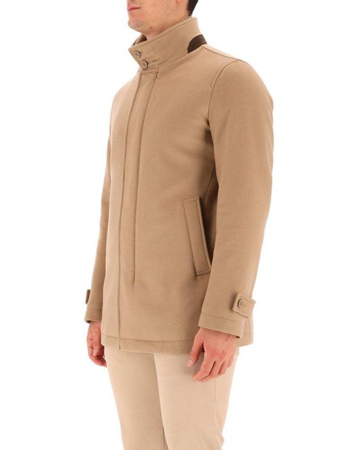 Herno Natural High Neck Long-sleeved Coat for men