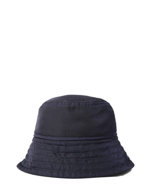 Dries Van Noten Blue Dropped Brim Bucket Hat for men