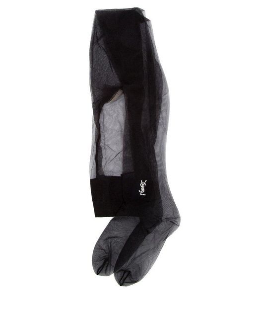 Saint Laurent Synthetic Logo Tights in 