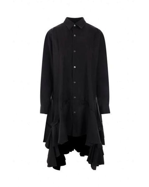 Comme des Garçons Black Buttoned Long-sleeved Dress