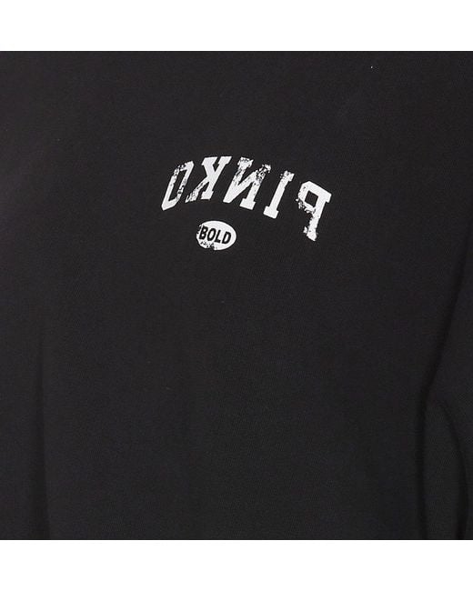 Pinko Black Logo Printed Oversized Sweatshirt