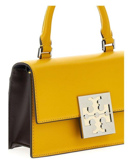 Tory Burch Yellow Bon Bon Foldover Mini Top Handle Bag
