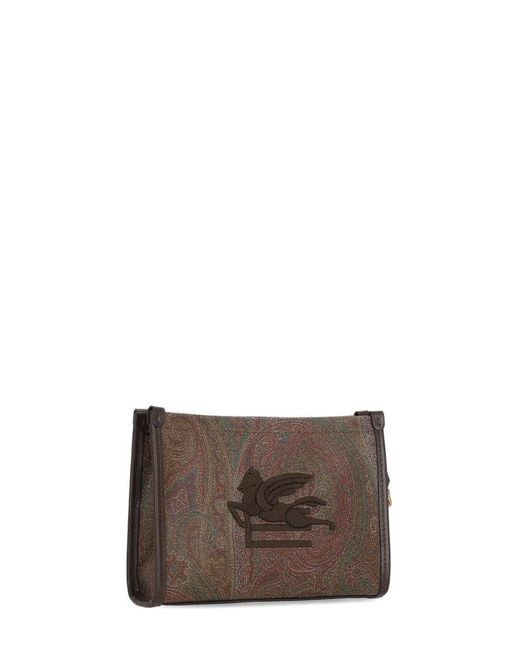 Etro 'arnica' Brown Leather Clutch