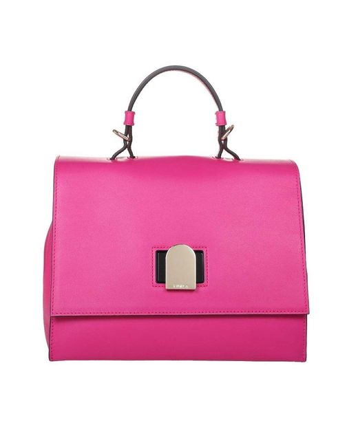 Furla Pink Emma S Bag In Fuchsia Color Leather