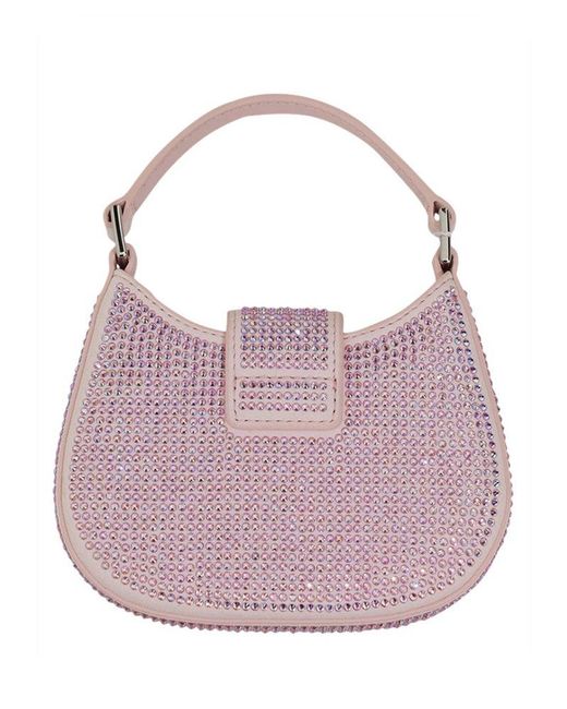 Self-Portrait Crescent Bow Micro Top Handle Bag in Pink | Lyst