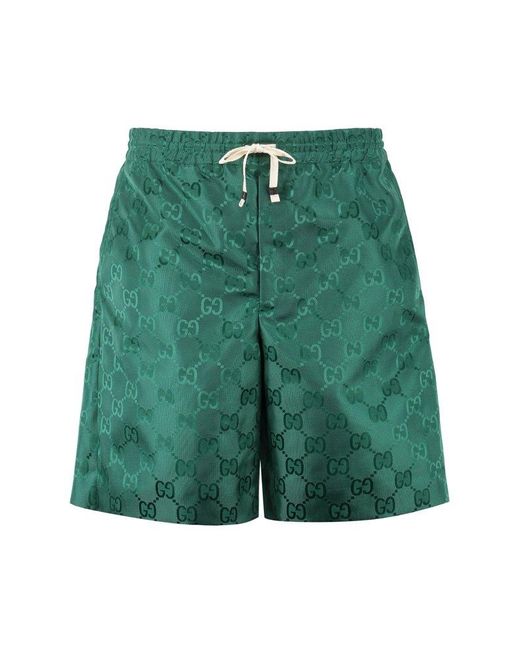 Gucci Green Techno Fabric Bermuda-shorts for men