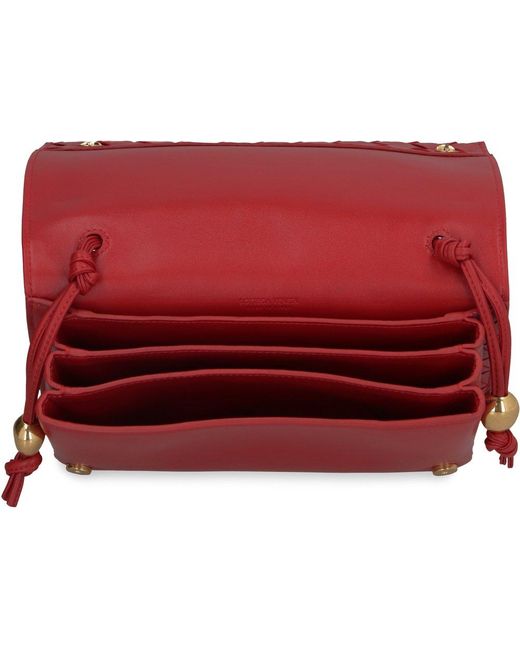 Bottega Veneta Red Trio Pouch On Strap Leather Bag