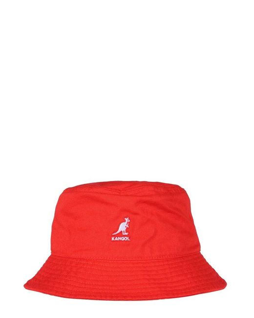Kangol Red Logo Patch Bucket Hat