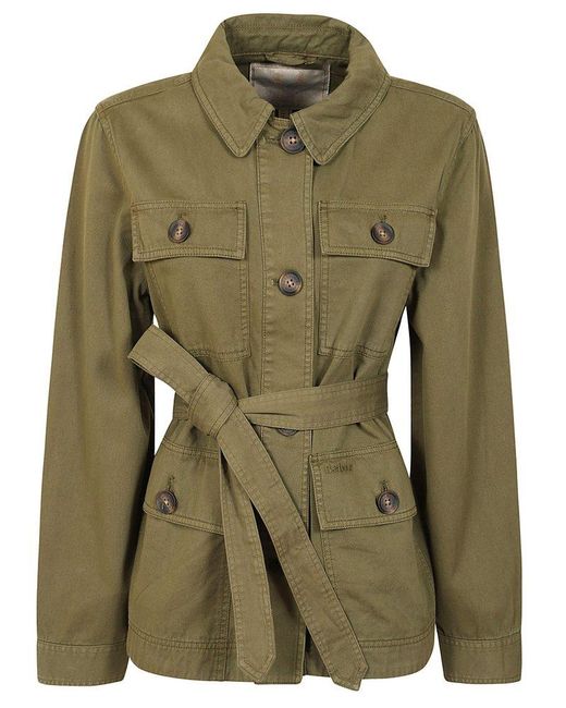 Barbour Green Tilly Belted Waist Casual Jacket