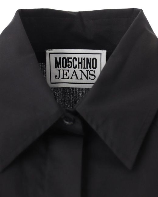 Moschino Black Jeans Curved Hem Short-sleeved Shirt
