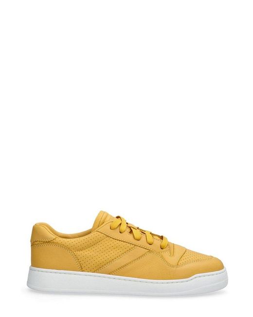 Doucal's Yellow Round-toe Lace-up Sneakers for men