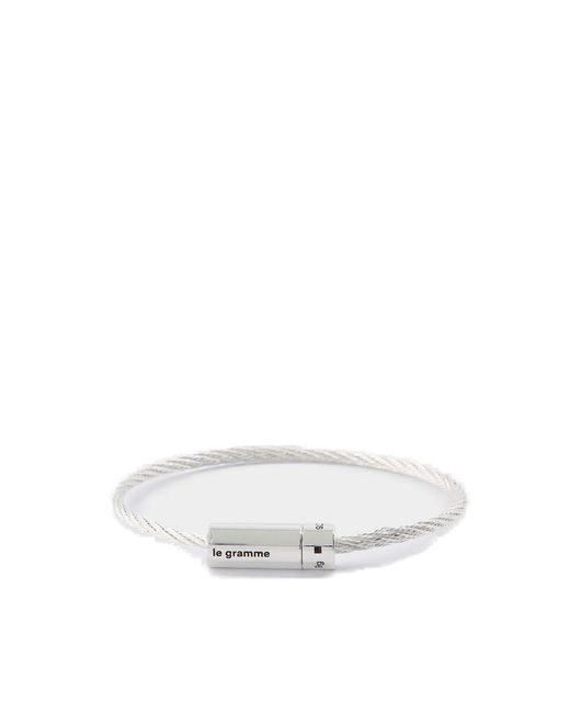 Le Gramme White Le 9g Polished Cable Logo-engraved Bracelet for men