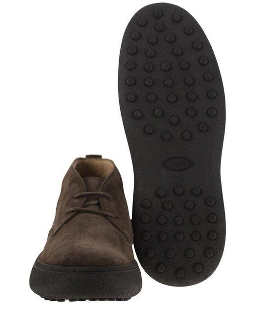 Tod's Brown W. G. Heritage Lace-Up Desert Boots for men